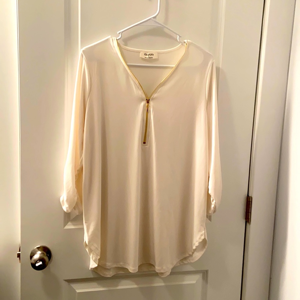 Zenana 3/4 sleeve front zip up